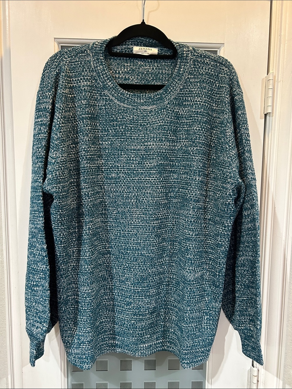 Zenana Outfitters Teal Marled Scoopneck Sweater